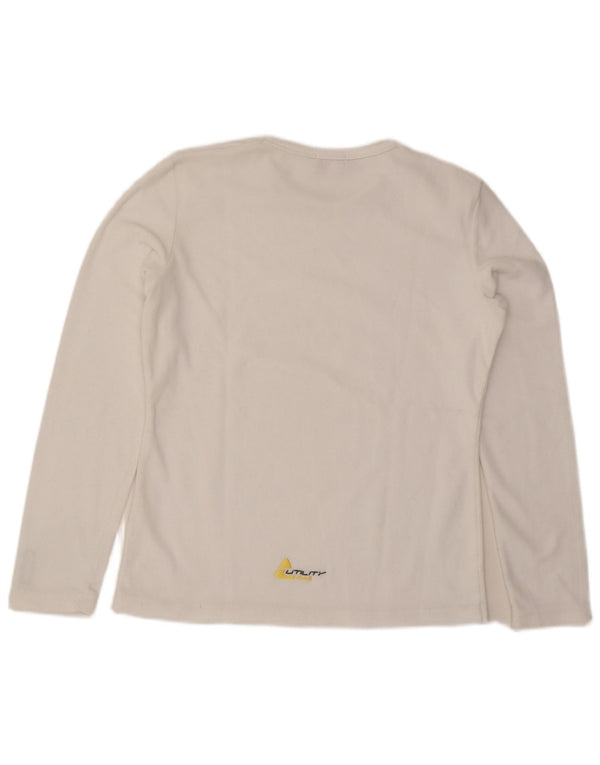 Top feminino Gas de manga comprida UK 18 XL poliéster branco