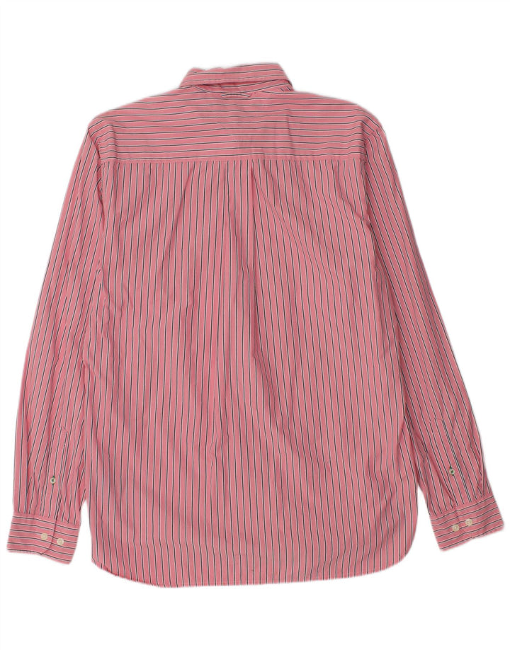 Camisa masculina TOMMY HILFIGER Coupe Ajustee Custom Fit listrada rosa média