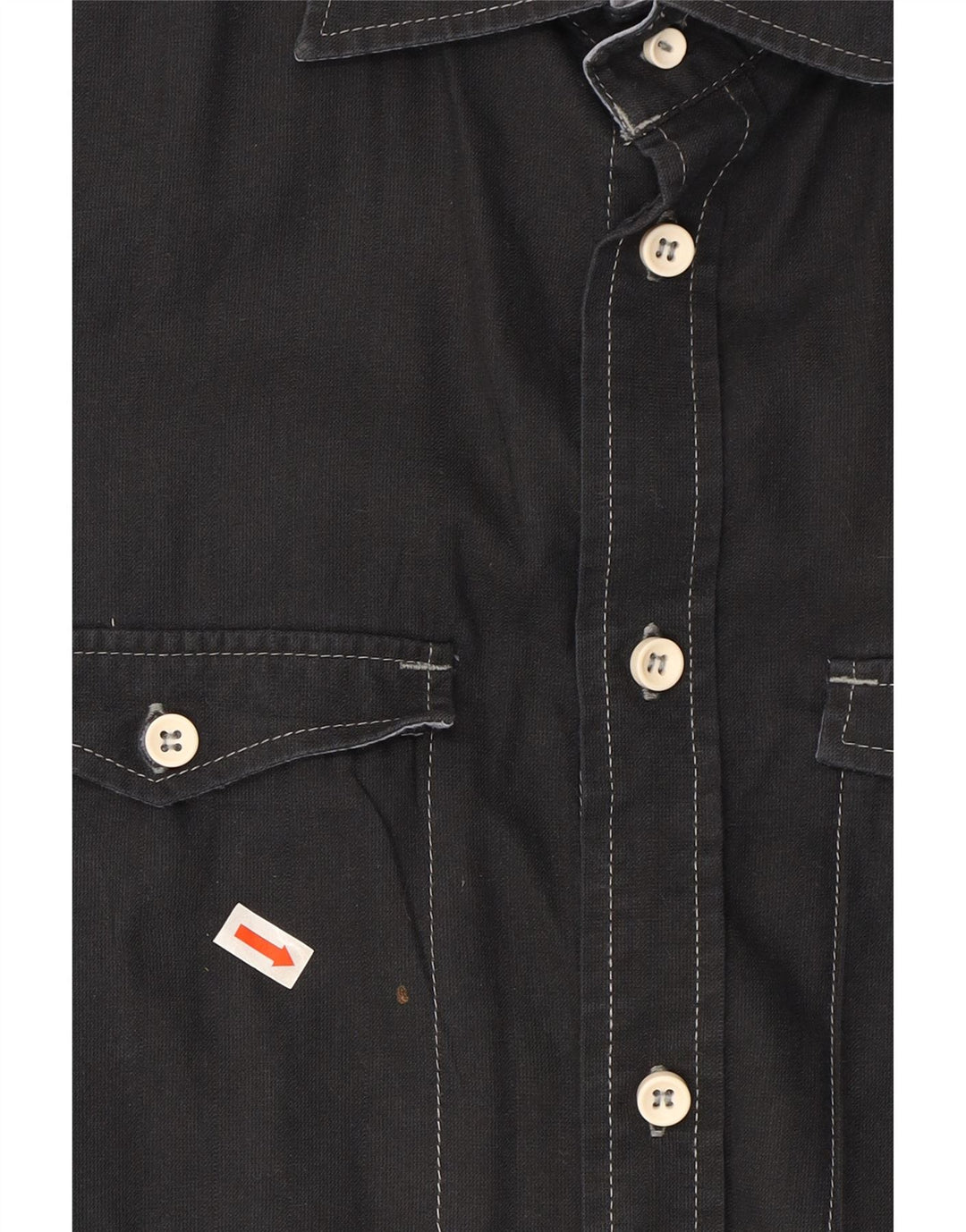 LEVI'S Mens Short Sleeve Shirt Medium Navy Blue Cotton Vintage Levi's and Second-Hand Levi's from Messina Hembry 