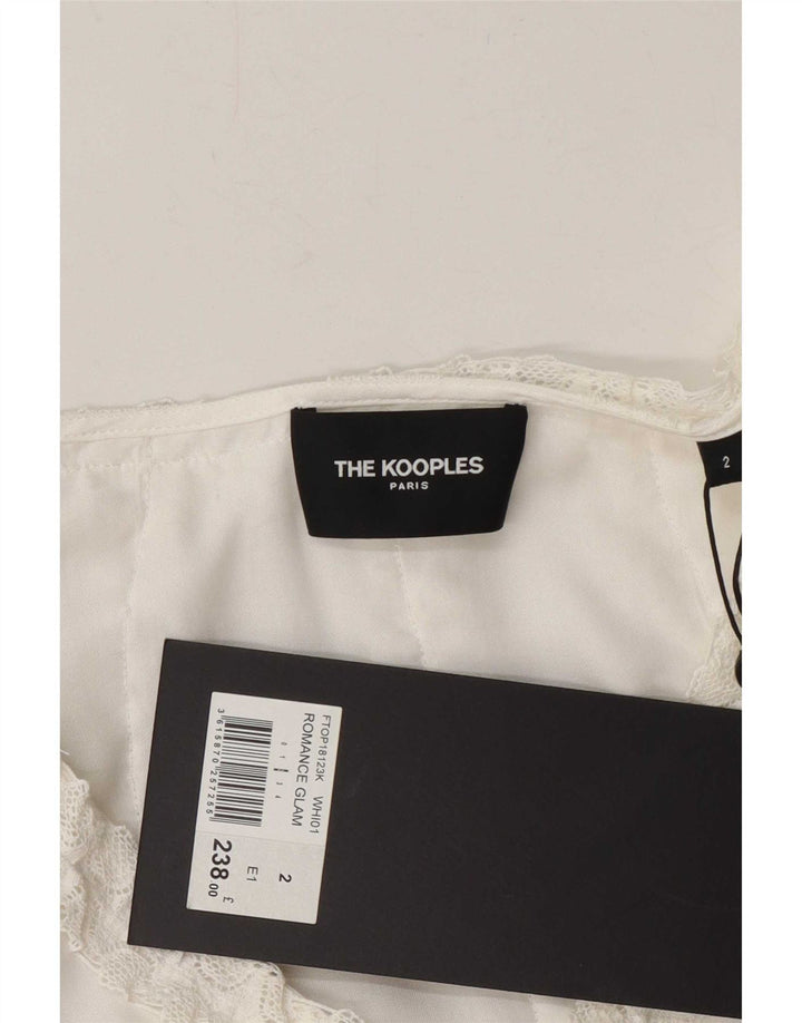 Blusa feminina de manga comprida The Kooples tamanho 2 médio branco designer
