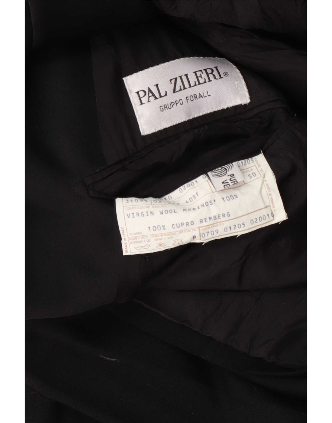 Jaqueta blazer masculina Pal Zileri com peito duplo IT 50 lã virgem preta grande