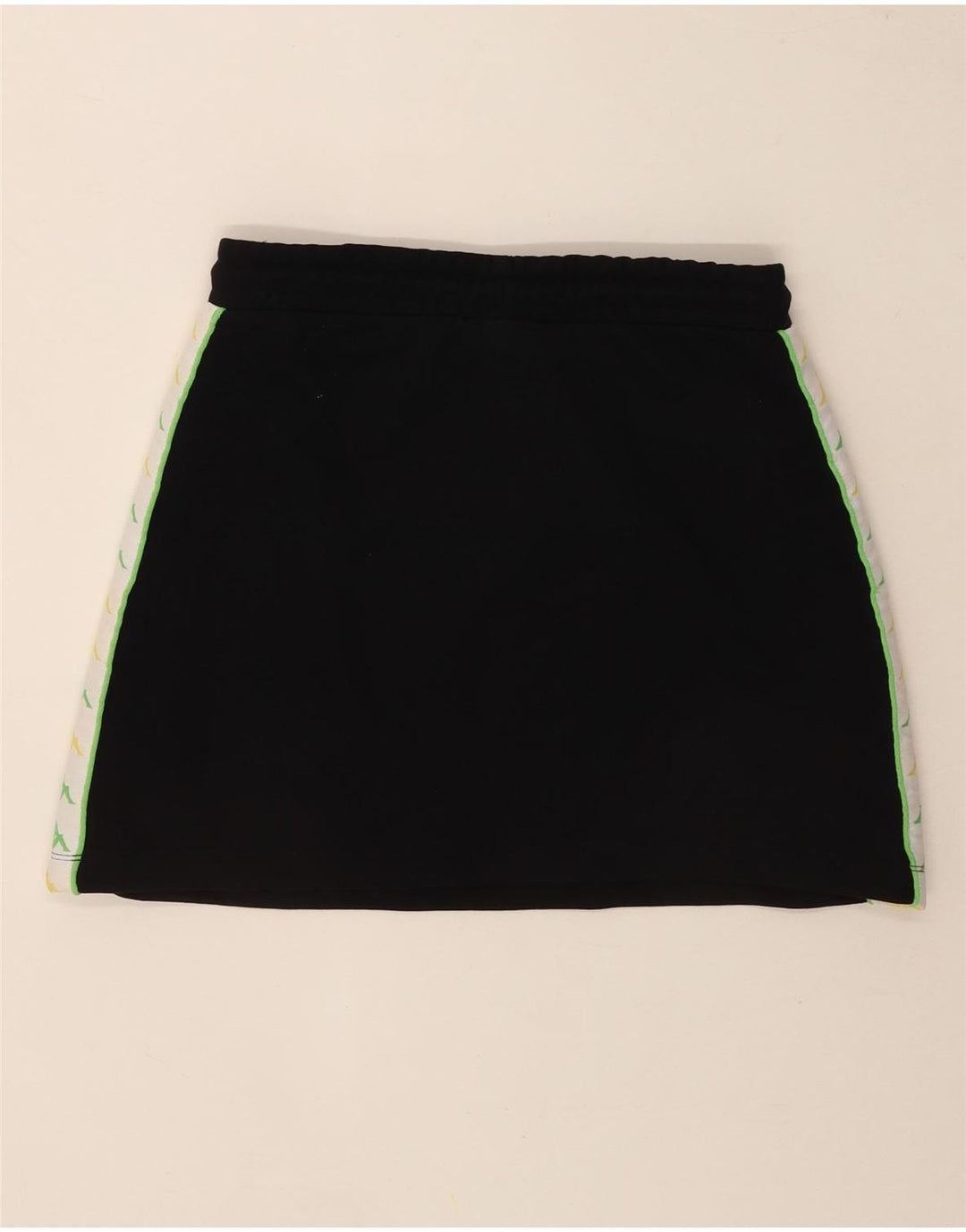 Saia gráfica feminina Kappa UK 14 algodão colorblock preto médio