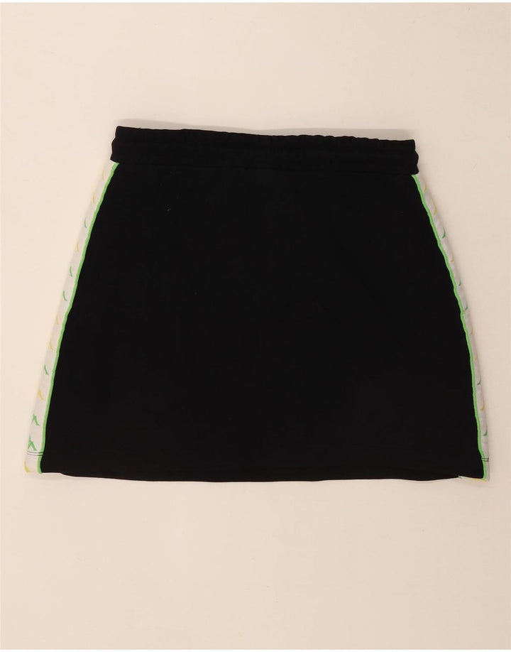Saia gráfica feminina Kappa UK 14 algodão colorblock preto médio