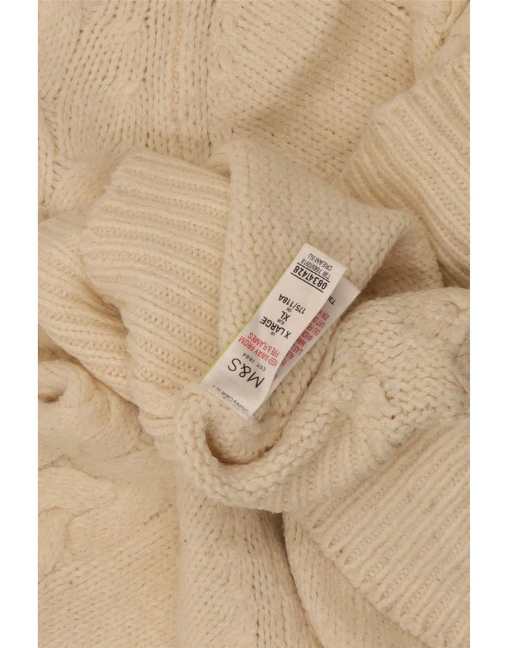Suéter feminino Marks & Spencer com gola alta e gola tartaruga Reino Unido 18 XL bege