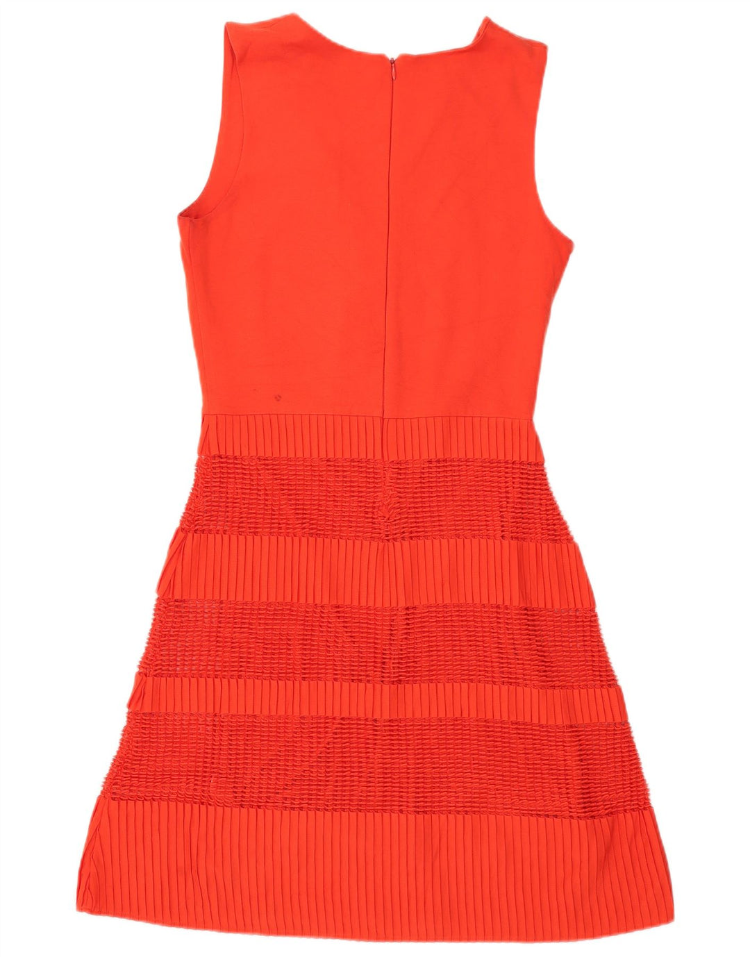 Vestido feminino French Connection sem mangas em linha A UK 12 laranja médio