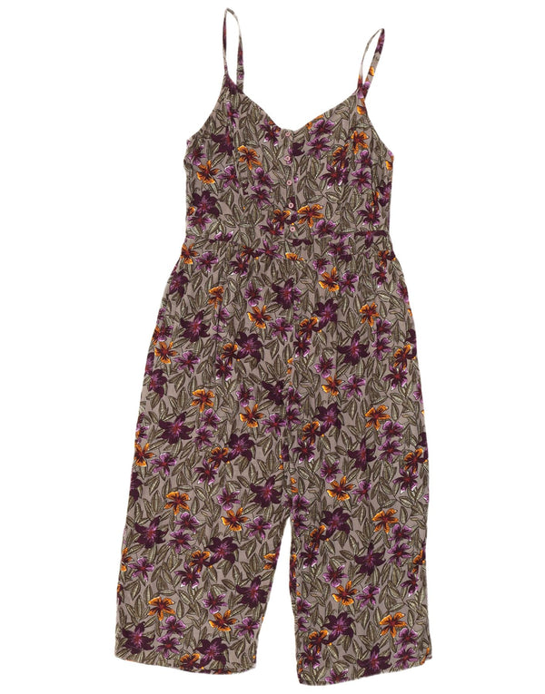 Macacão feminino sem mangas Fat Face UK 14 grande floral multicolorido