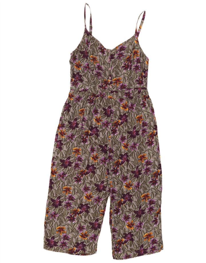 Macacão feminino sem mangas Fat Face UK 14 grande floral multicolorido