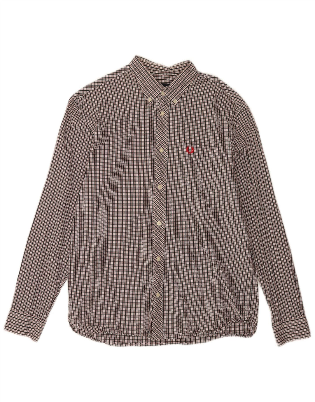 Camisa masculina Fred Perry grande algodão xadrez multicolorido