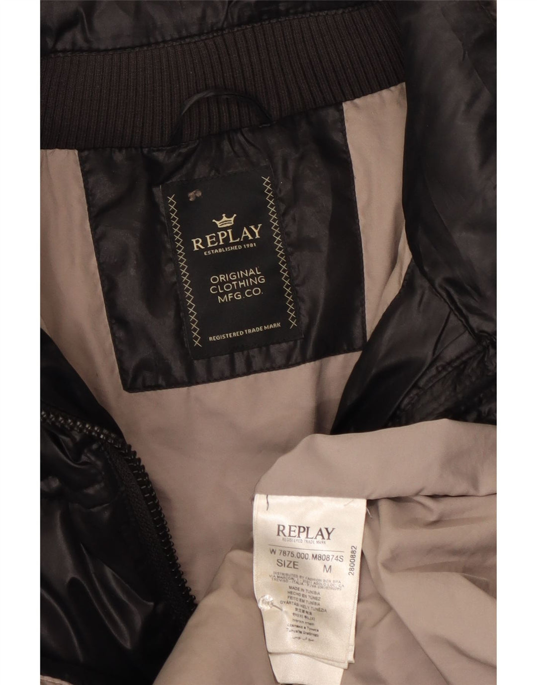 Casaco acolchoado feminino Replay UK 12 poliéster preto médio