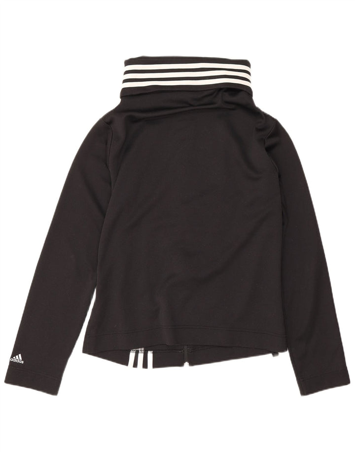 Adidas Womens Tracksuit Top Jacket UK 14 Médio Preto Poliéster