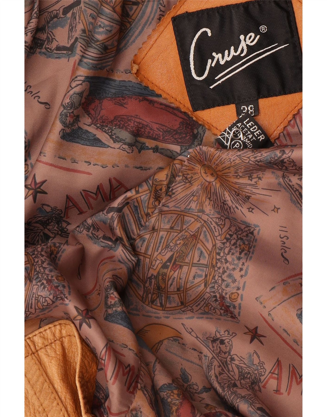 Casaco feminino de couro superdimensionado CRUSE EU 38 couro marrom médio