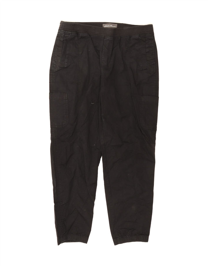 EDDIE BAUER Womens Joggers Cargo Trousers US 10 Large W32 L27 Black Cotton Vintage Eddie Bauer and Second-Hand Eddie Bauer from Messina Hembry 