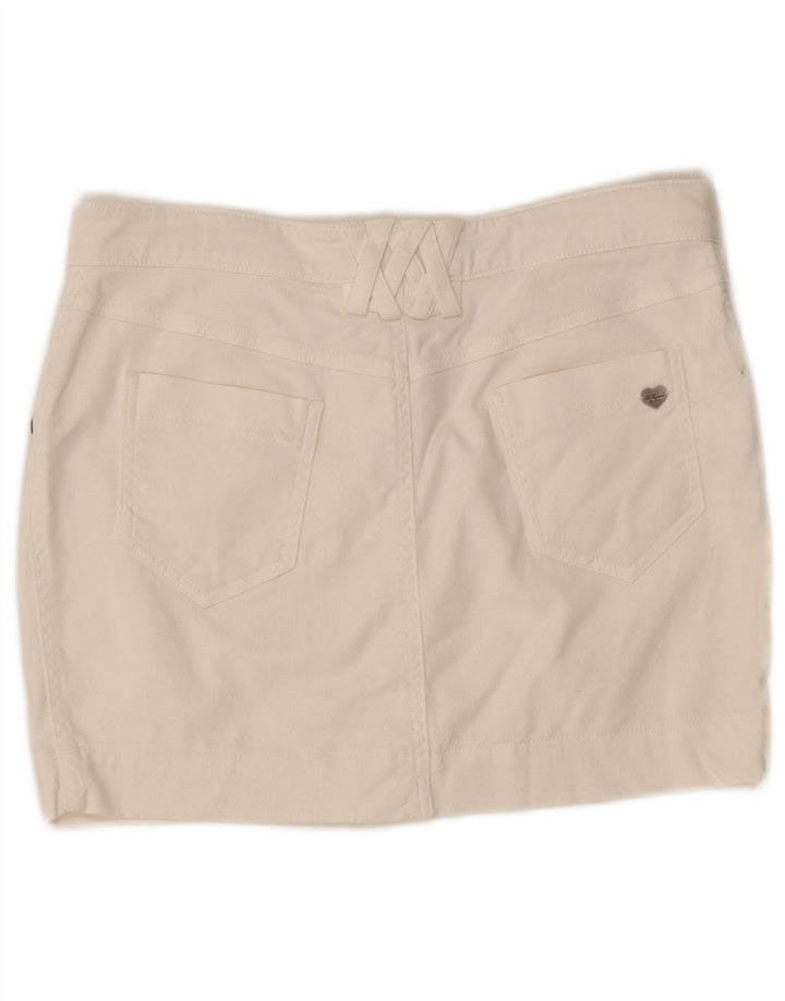 Mini saia jeans feminina Les Copains IT 42 médio W30 algodão branco