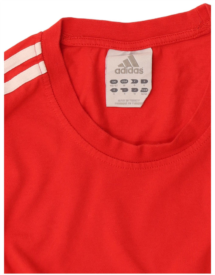 Adidas Mens Camiseta Top UK 40/42 Médio Vermelho
