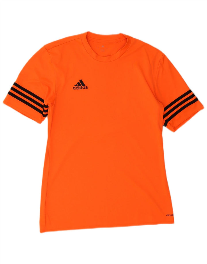 ADIDAS Mens Climalite Camiseta Top Pequeno Laranja Poliéster