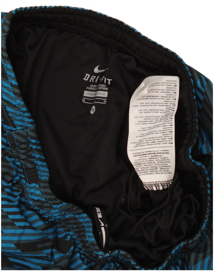 Shorts esportivos masculinos Nike Dri Fit poliéster geométrico azul médio