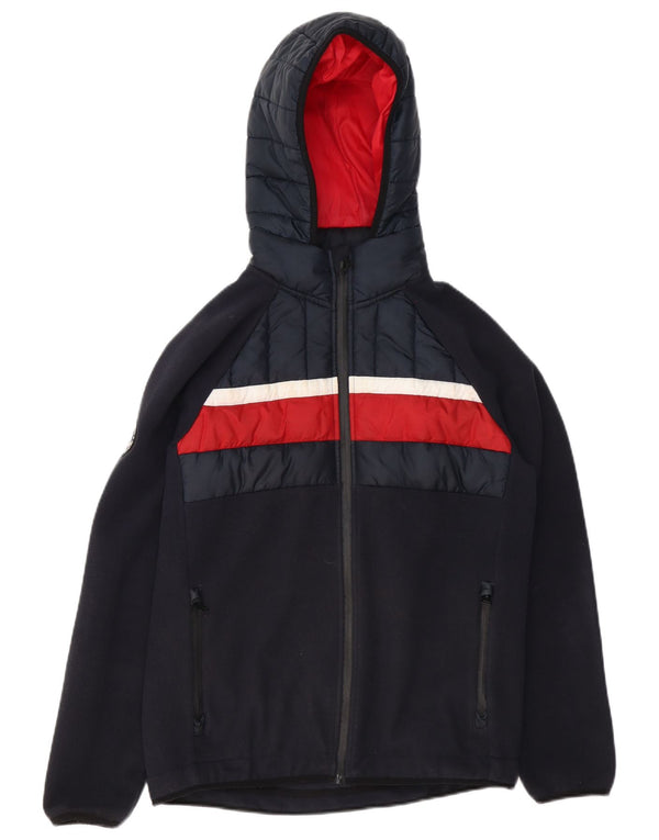 Jaqueta Bomber Masculina Superdry com Capuz UK 38 Médio Azul Marinho Colourblock