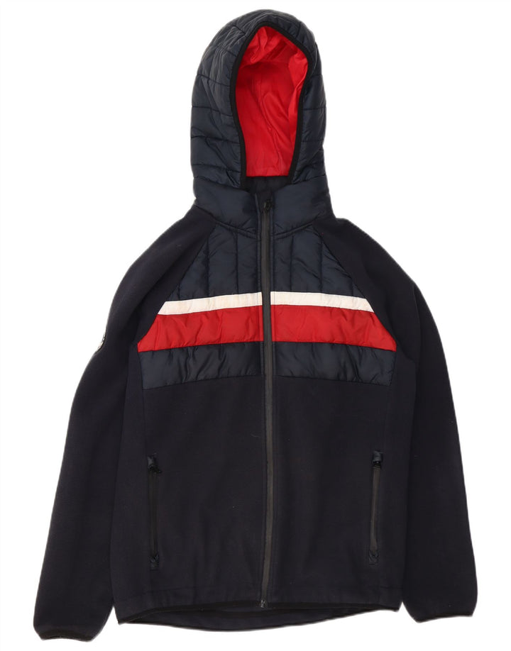 Jaqueta Bomber Masculina Superdry com Capuz UK 38 Médio Azul Marinho Colourblock