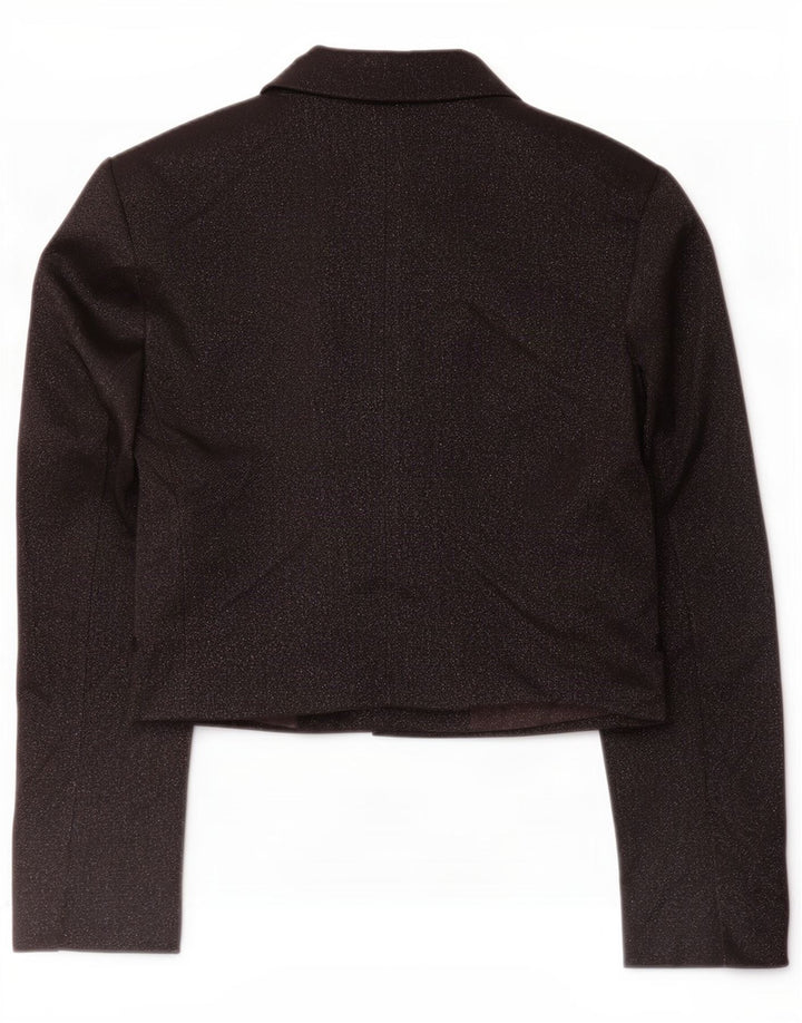 Jaqueta Bolero Feminina Zara Reino Unido 14 Grande Poliéster Preto Salpicado