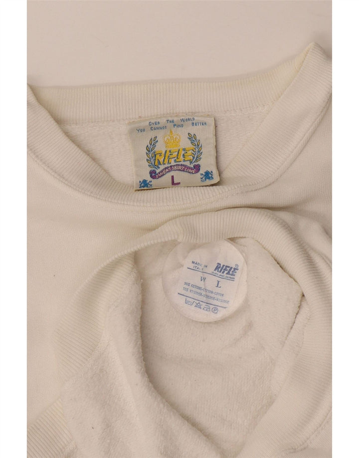 RIFLE moletom masculino jumper grande algodão branco