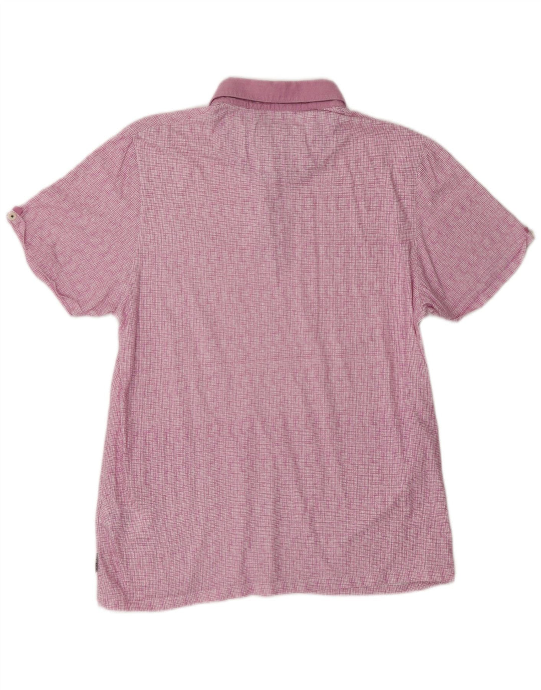 Camisa polo masculina Ted Baker tamanho 5 XL algodão xadrez roxo