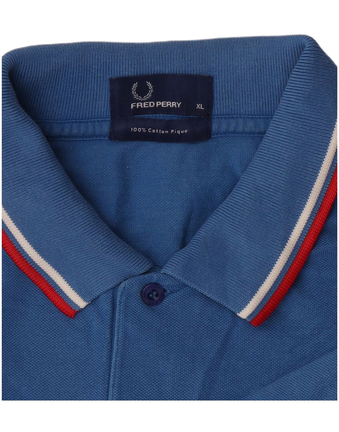 Camisa polo masculina Fred Perry XL algodão listrado azul