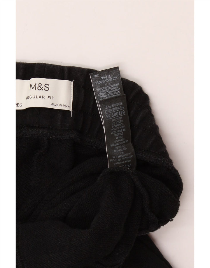 MARKS & SPENCER Mens Regular Fit Sport Shorts Medium  Black Cotton Vintage Marks & Spencer and Second-Hand Marks & Spencer from Messina Hembry 