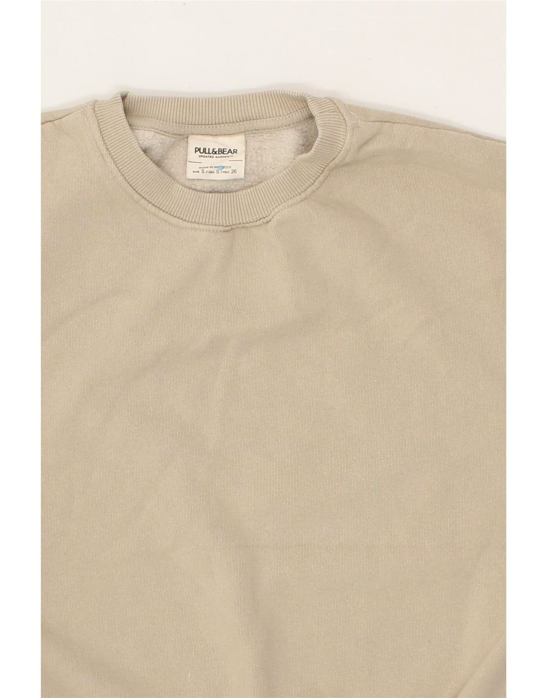 PULL & BEAR Womens Oversized Sweatshirt Jumper UK 10 Small Beige Cotton Vintage Pull & Bear and Second-Hand Pull & Bear from Messina Hembry 
