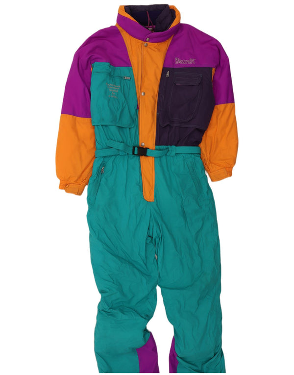 Macacão de esqui masculino Brunik com capuz IT 54 XL verde colorblock