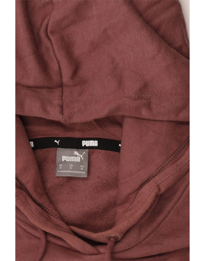PUMA Womens Graphic Hoodie Jumper UK 14 Medium Maroon Cotton Vintage Puma and Second-Hand Puma from Messina Hembry 