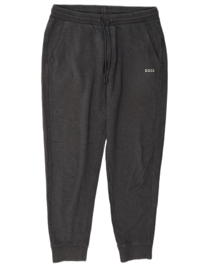 Hugo Boss Calça de treino masculina Joggers pequeno algodão cinza