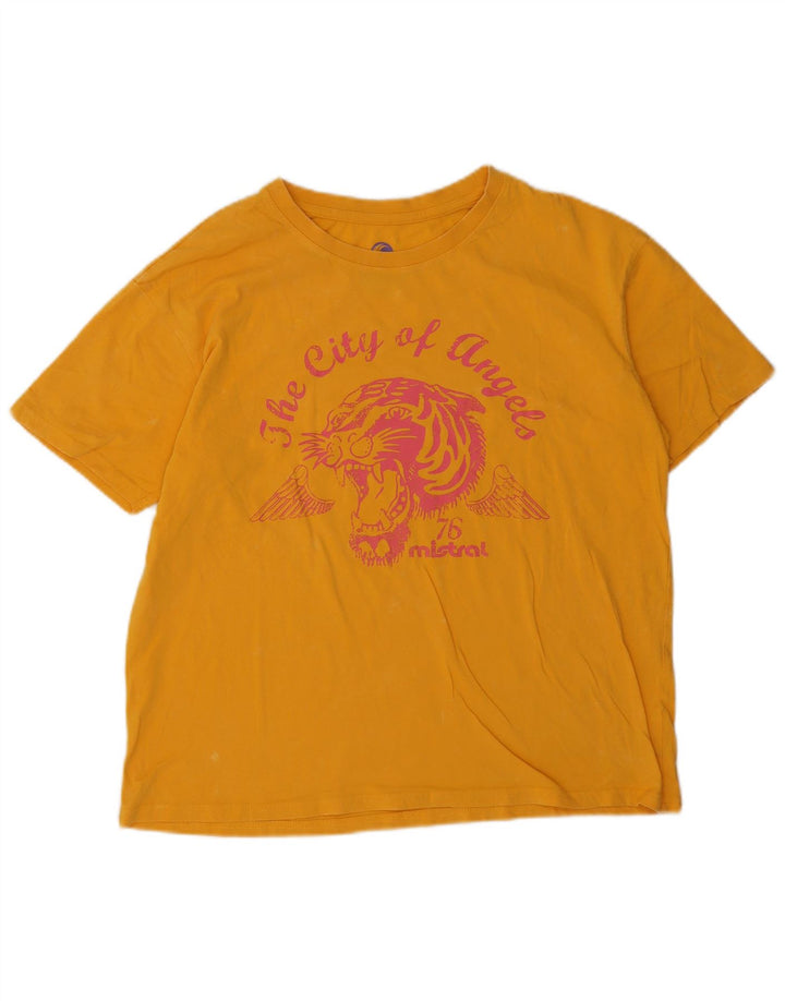 Camiseta gráfica feminina Mistral Top UK 16 grande amarelo
