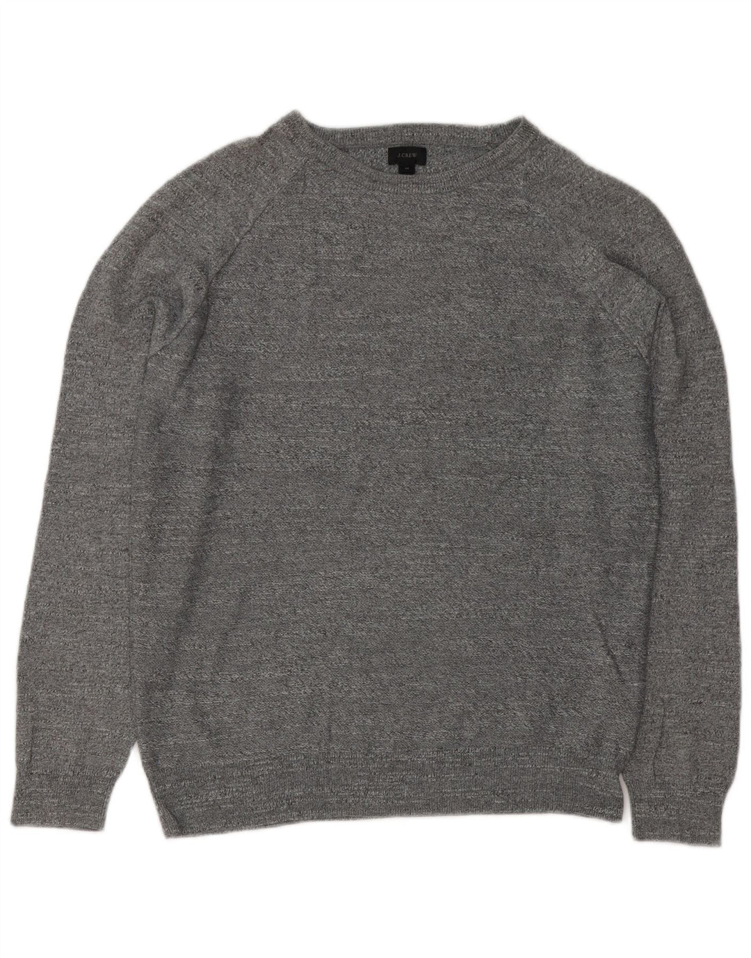 Suéter masculino J. Crew com gola redonda e algodão manchado cinza médio