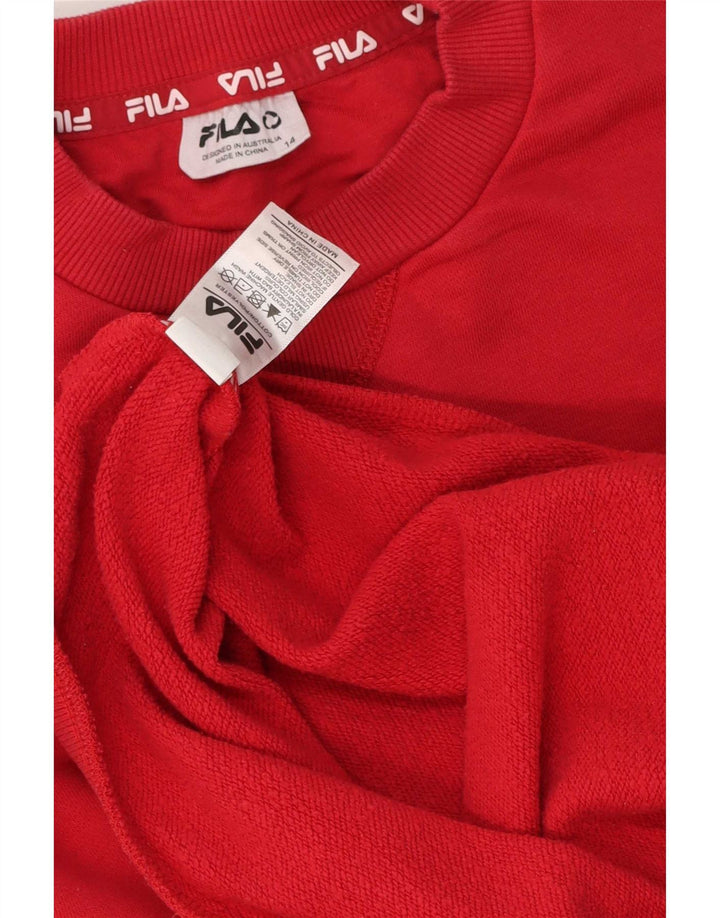 Fila Boys Graphic Sweatshirt Jumper 13-14 Anos Algodão Vermelho