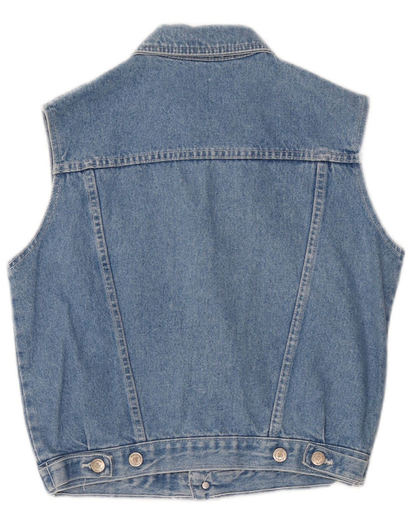 Colete jeans vintage para meninos 10-11 anos algodão azul
