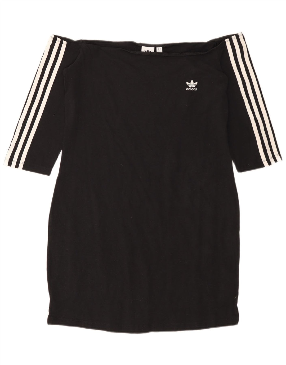 Vestido feminino ADIDAS com ombros de fora UK 18 XL preto algodão