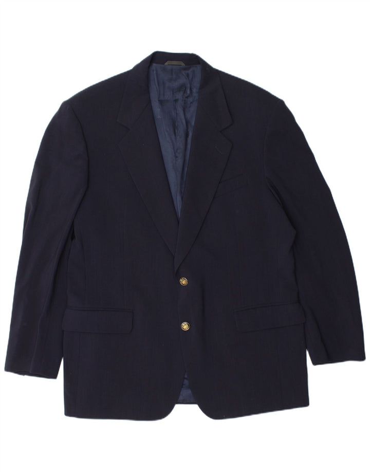 Jaqueta Blazer Masculina Ferre com 2 Botões IT 54 2XL Lã Virgem Azul Marinho