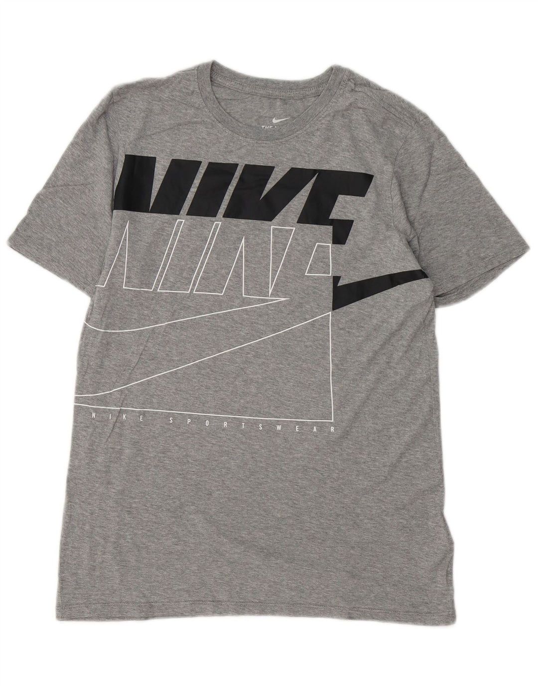 Camiseta masculina Nike Athletic Fit gráfica top pequeno algodão cinza