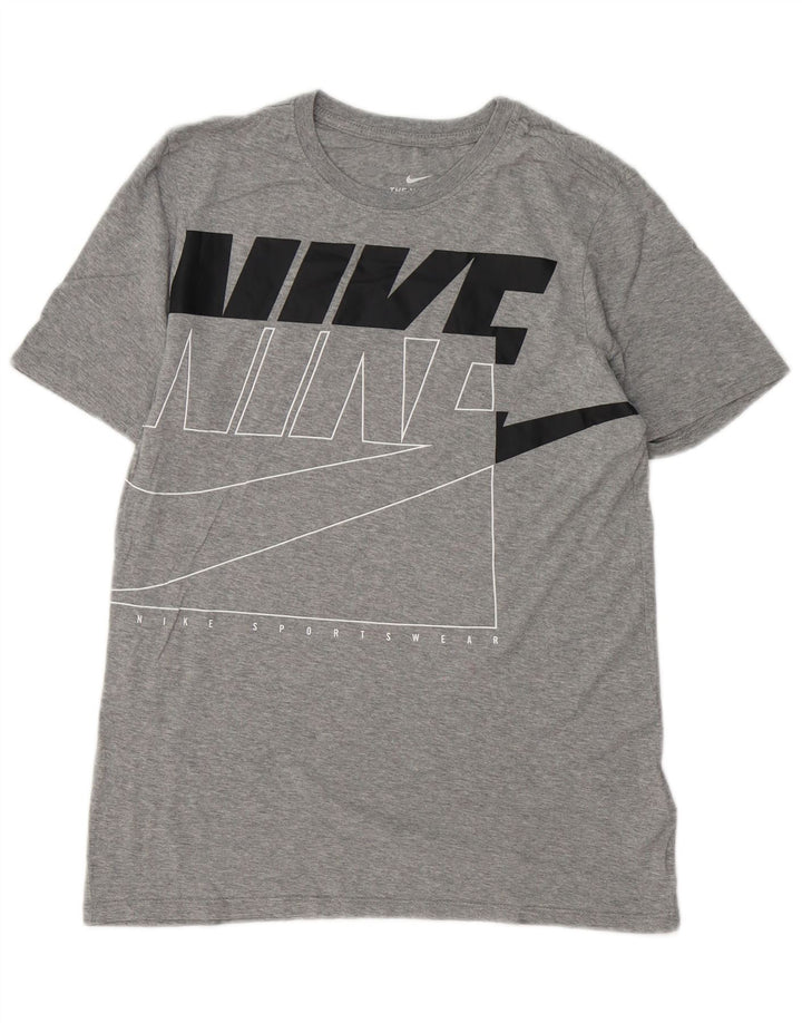 Camiseta masculina Nike Athletic Fit gráfica top pequeno algodão cinza