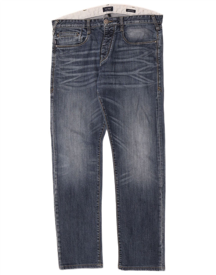 Calça Jeans Slim Feminina Armani W33 L31 Azul Algodão