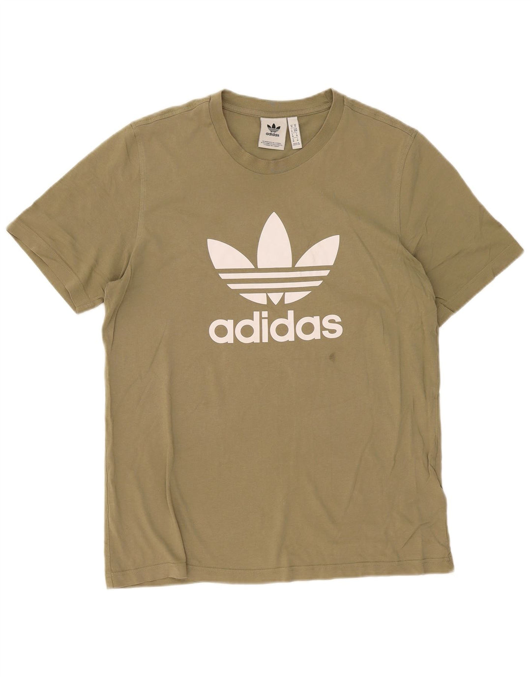 Adidas Mens Graphic T-Shirt Top Médio Algodão Cáqui