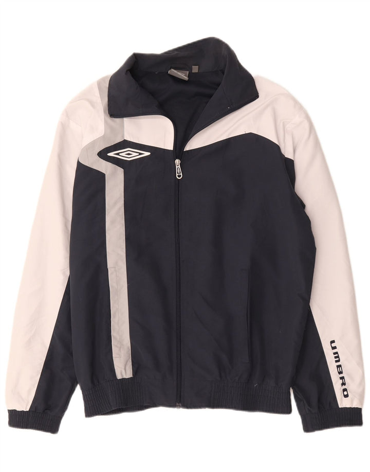 Jaqueta masculina de agasalho Umbro, grande, azul marinho, poliéster Colourblock