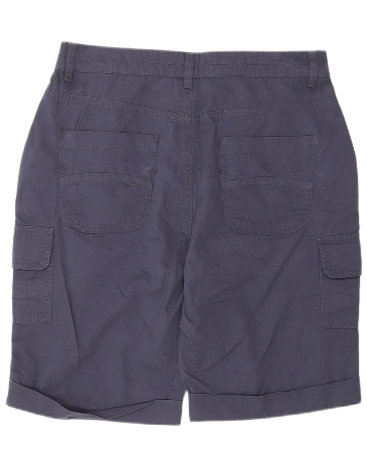 Shorts cargo feminino Weird Fish UK 14 grande W34 azul marinho algodão
