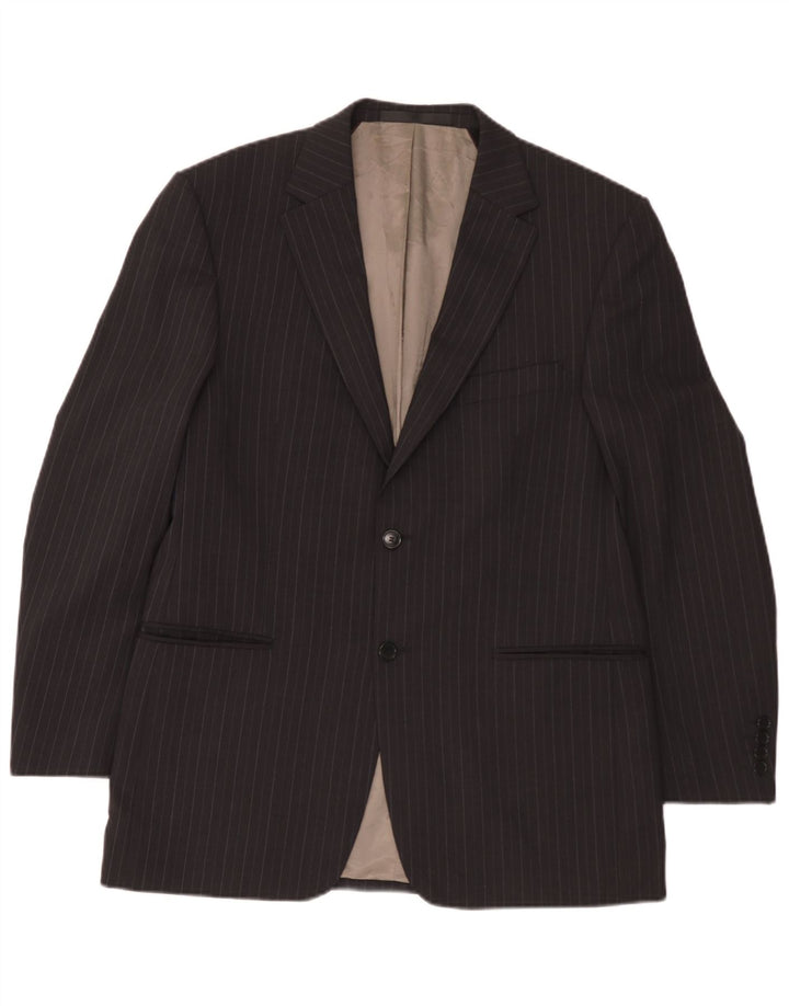 Jaqueta blazer masculina de 2 botões Marks & Spencer Reino Unido 40 risca de giz cinza médio