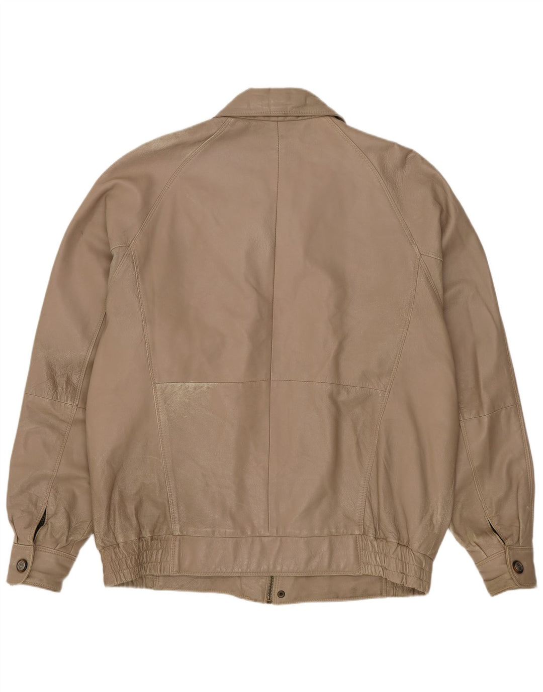 Jaqueta de couro masculina vintage UK 42 XL bege