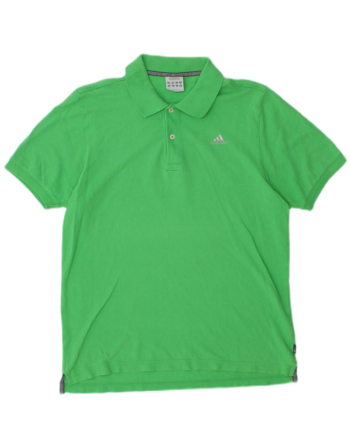Camisa polo masculina ADIDAS algodão verde médio