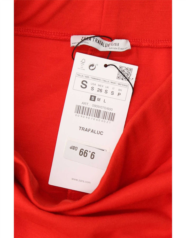 Zara Saia lápis feminina Trafaluc pequena W26 poliéster colorblock vermelho