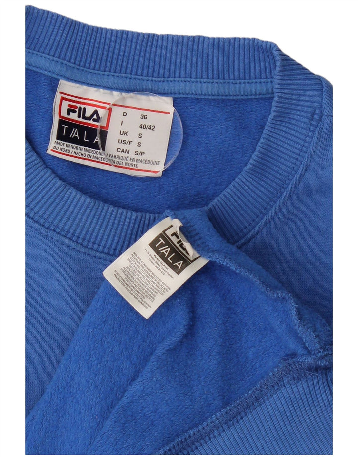 FILA Mens Graphic Moletom Jumper Pequeno Azul Algodão