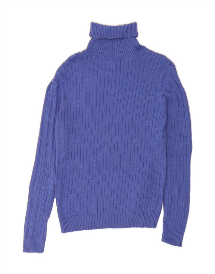 IZOD Womens Roll Neck Jumper Sweater UK 18 XL Blue Cotton Vintage Izod and Second-Hand Izod from Messina Hembry 