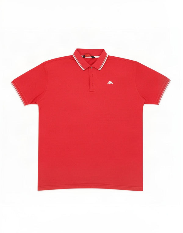 Camisa polo masculina Kappa 2XL algodão listrado vermelho